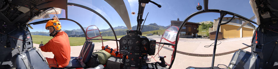 360° visite virtuelle treuillage alouette III sécurité civile