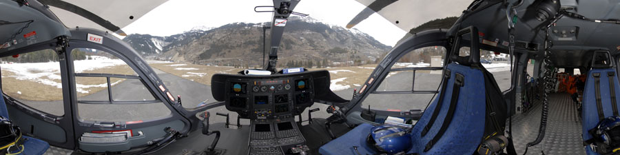 Visite virtuelle 360° hélicoptère choucas gendarmerie