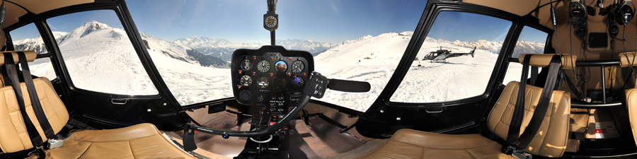 Visite virtuelle cockpit 360° hélicoptère R44 Robinson R66