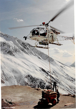 LAMA SA315 B . F-GIBK . Société CMBH . Travail aérien - Le Tour Chamonix (74)