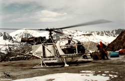 LAMA SA315 B . F-GIBK . Société CMBH . Travail aérien - Le Tour Chamonix (74)