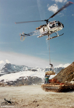 LAMA SA315 B . F-GIBK . Société CMBH . Travail aérien - Le Tour Chamonix (74)