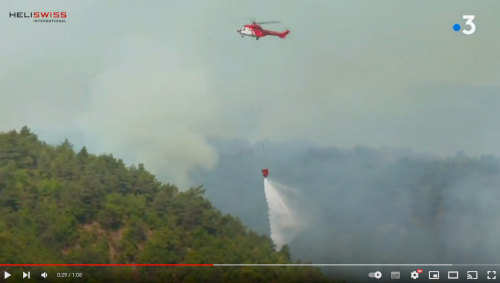 ncendie feux de forêt Hélicoptère HBE L bombardier d'eau utilisé par les pompier feux en Lozère - Journal de France 3