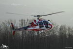 Ecureuil AS350 B3 SAF en final pour les plots Hangar N1