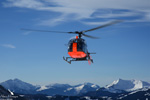 Alouette II SA318 C F-GPKC en final sur Avoriaz