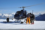 Embarquement pour hliski dans le massif du mont-blanc