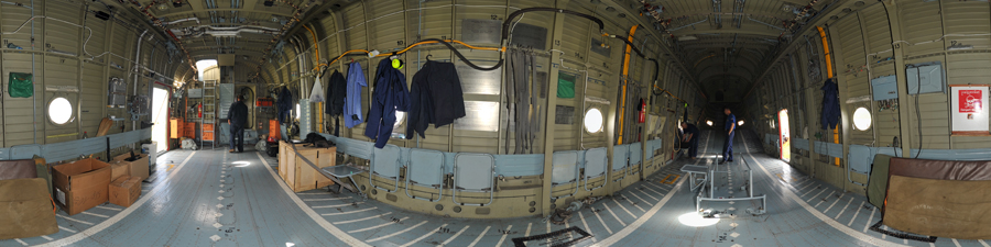 Visite virtuelle 360° de la soute de l'hélicoptère Mil Mi 26 T