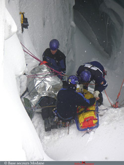 Secours sur glacier