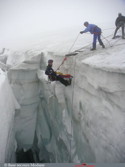 Secours sur glacier PGHM