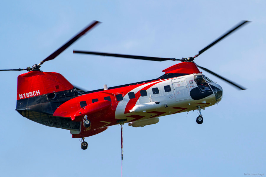 Héliportage hélicoptère Vertol KV107 II transport de charge, sling, levage