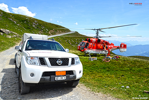 heliportage avec hélicoptère KAMOV KA32 en montagne, montage remontée mécanique France