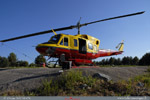 Soleil de fin de journée sur le BELL 212